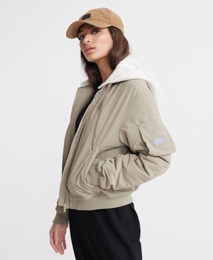 Superdry Nevada Bomber Női Kabát Olivazöld | INQWM8743